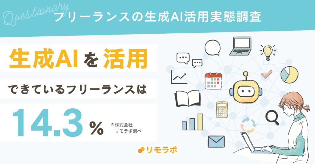 生成AIを活用できているフリーランスは14.3％｜フリーランスの生成AI活用実態調査2024