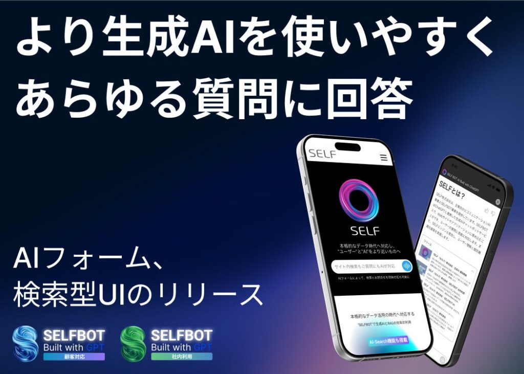 生成AIの利用率を向上させる、検索にも対応した機能をリリース / SELFBOT（生成AI連携サービス）