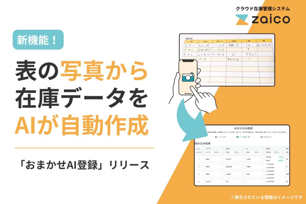 手書きの在庫表をAIが読み取り自動でデータ化！手入力がいらない「おまかせAI登録」機能をzaicoがリリース