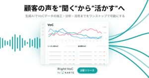 RightTouch、生成AIでVoCデータの加工・分析・活用をワンストップで自動化する「RightVoC by KARTE（β版）」提供開始