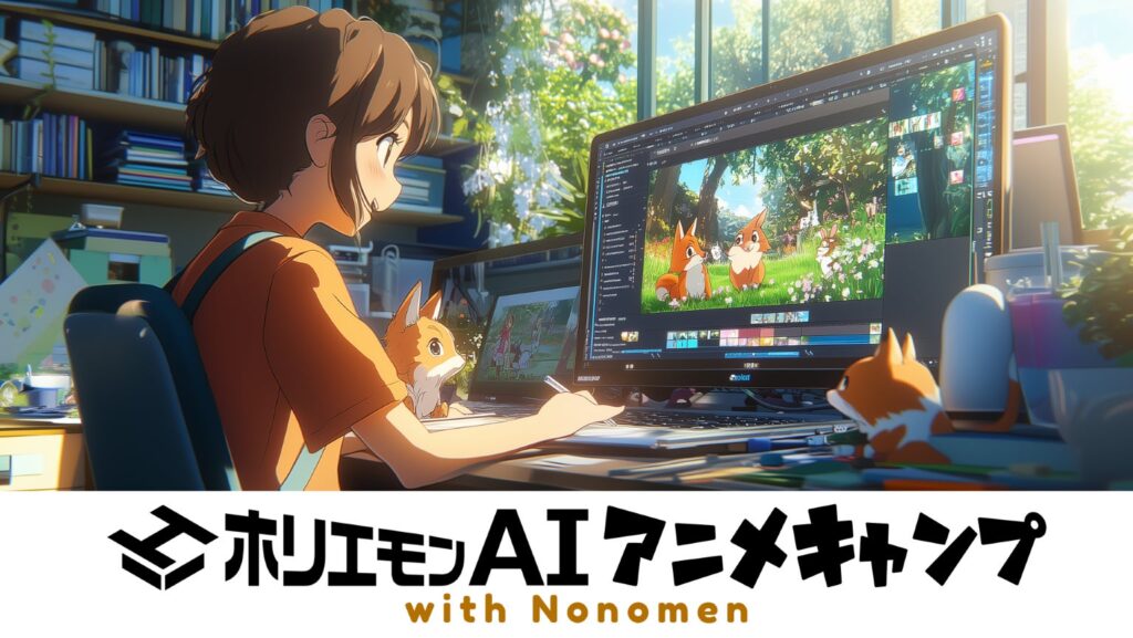 特別開催！生成AIアニメでミリオン再生を狙う『ホリエモンAI ANIME CAMP with Nonomen』事前登録開始、今日から7日間30％オフ