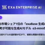 国内市場シェア1位の「exaBase 生成AI」論理的思考が可能な生成AIモデル o3-miniの提供開始