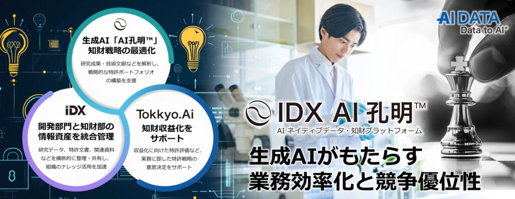 AIデータ社、生成AI「AI孔明™」が変えるR&D・知財管理の未来！～R&D × AIで知財戦略を革新！生成AIがもたらす業務効率化と競争優位性～