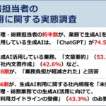 【バックオフィスでの生成AI活用の実態とは？】業務への利用率は、約半数の結果に。生成AI活用者の約8割が、「業務負担の軽減」を実感