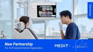 PearlがMeditと提携し、AIを活用した歯科診断を口腔内スキャンおよびMedit Linkソフトウェアプラットフォームで強化