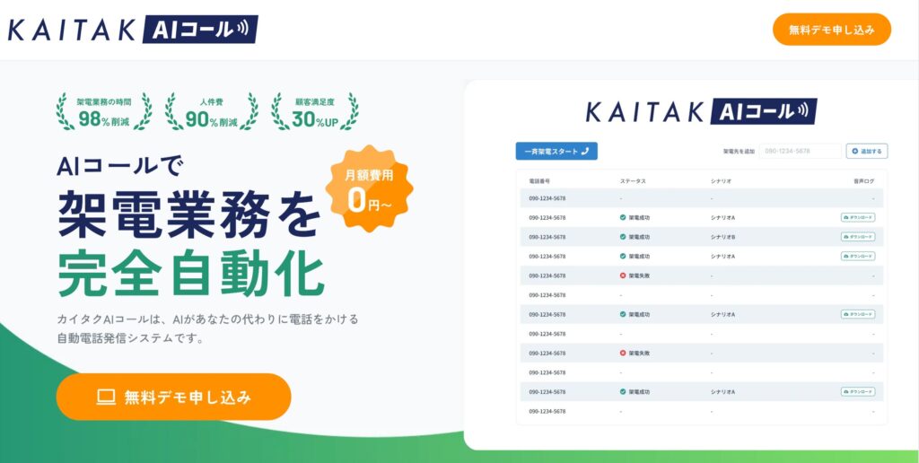 AIが電話業務を自動化する「カイタクAIコール」先行リリース開始