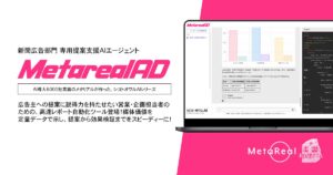 【メタリアル・グループ】新聞広告営業部門専用提案支援AI エージェント「Metareal アドバタイジング（Metareal AD）」5/ 2 提供開始