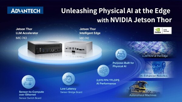 어드밴텍, 컴퓨텍스에서 라이브 풀스택 NVIDIA Jetson Thor 통합 시연: MIC-743, 차세대 물리적 AI 및 로보틱스 시스템 지원