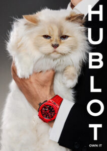 世界で最も有名で最も愛されてきた猫のCHOUPETTEが、HUBLOTのBig Bang 20周年記念キャンペーンに登場