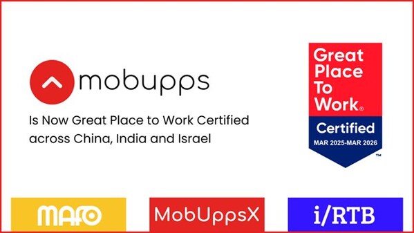 Mobupps 榮獲以色列、中國及印度「卓越職場®」認證