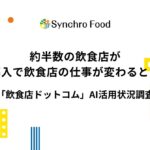 約半数の飲食店がAI導入で飲食店の仕事が変わると回答〜飲食店のAI活用状況調査〜