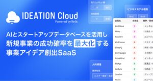 事業共創カンパニーのRelic、生成AIとスタートアップデータベースを用いて成功確率が高い事業アイデアを量産する事業アイデア創出SaaS「IDEATION Cloud」を提供開始