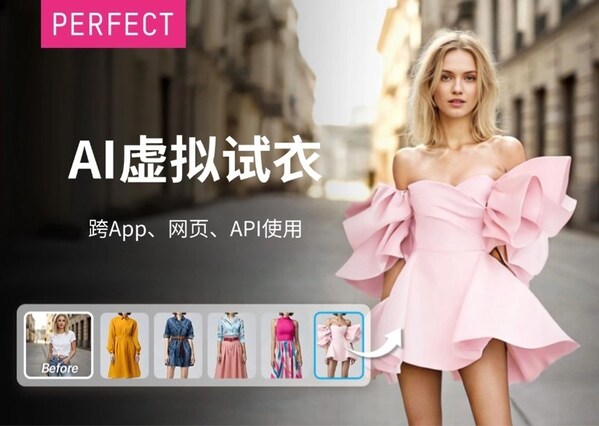 玩美移动(Perfect Corp)为品牌与零售商网站、应用及API推出新一代生成式AI虚拟试衣技术