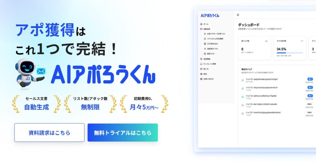 【フォーム営業は“質”の時代へ】AI営業ロボット「AIアポろうくん」、URLクリック計測機能を実装！商談化率を劇的に向上させる“見込み客の関心”を可視化。