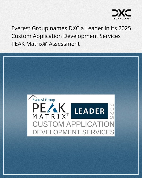 DXC 已獲 Everest Group 的客製化應用程式開發服務 PEAK Matrix® 評估 2025 評為領導者
