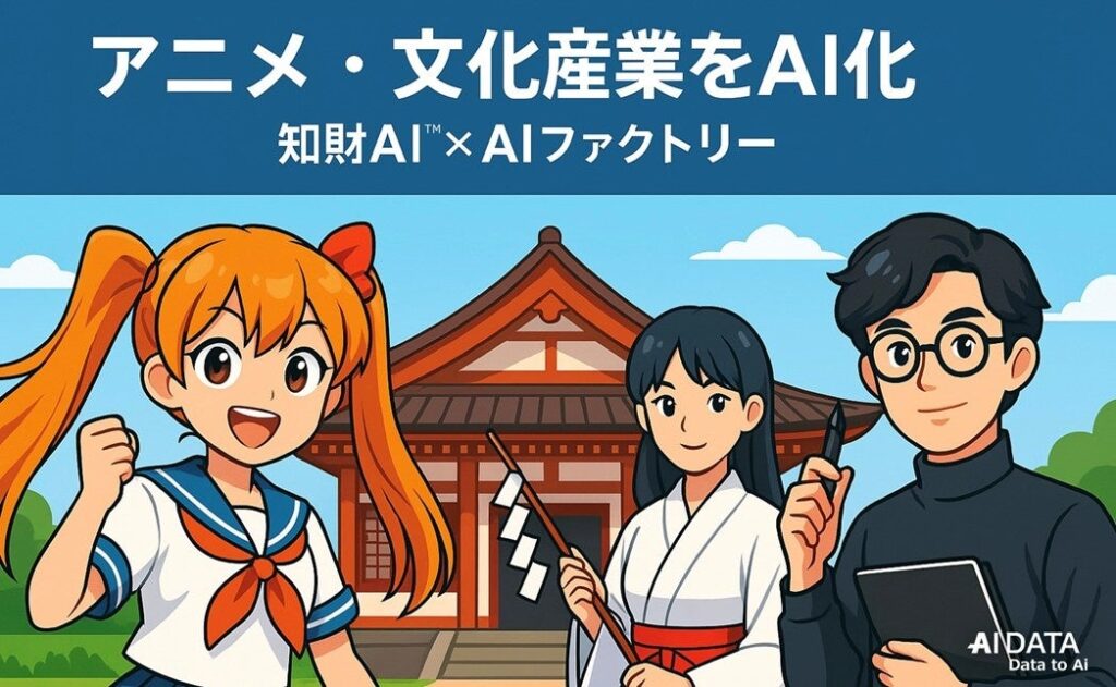 AIデータ社 × リーガルテック社、コンテンツ・アニメ・文化産業を再編成 〜 知財AI × AIファクトリーでAX時代のクリエイティブ産業を支える知財インフラを提供 〜