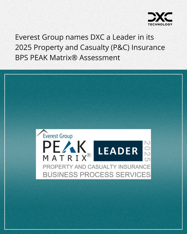DXC、Everest GroupによるBPSプロバイダー評価で損害保険分野のリーダーに選出