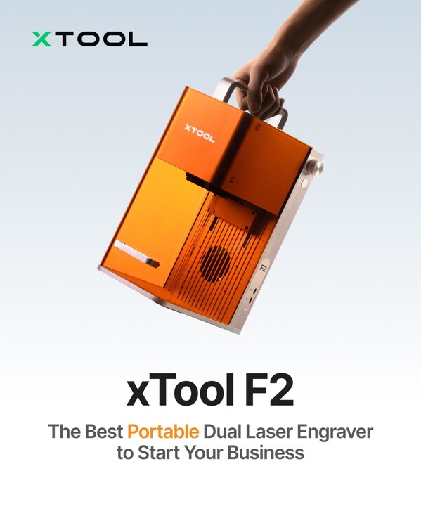xTool、AIクラフティング・エージェントを搭載した高性能ポータブル・デュアルレーザー彫刻機「F2」を発表