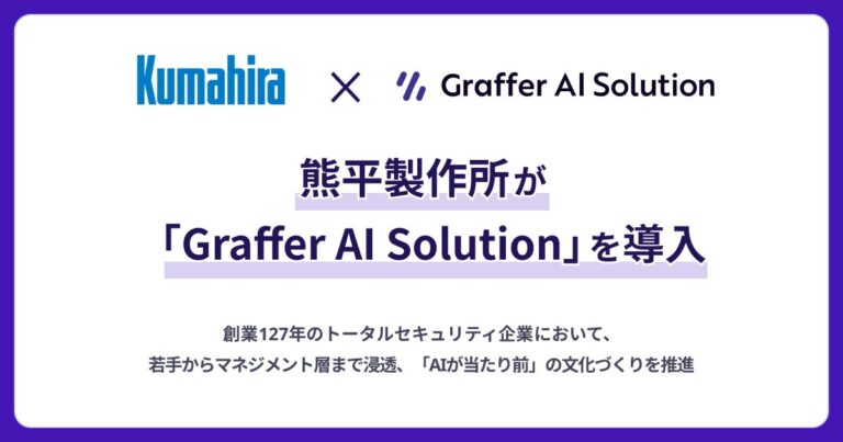 創業127年トータルセキュリティ企業の熊平製作所、「Graffer AI Solution」を導入し生成AI活用による業務効率化を加速 ...