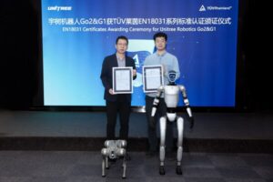 TÜV莱茵为宇树机器人颁发EN 18031网络安全符合性证书