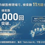 獣医療従事者向けAI「Vets Ask AI」、累計質問数11万件を突破し、新機能「Vets Ask AIライブラリ」を公開