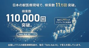 獣医療従事者向けAI「Vets Ask AI」、累計質問数11万件を突破し、新機能「Vets Ask AIライブラリ」を公開