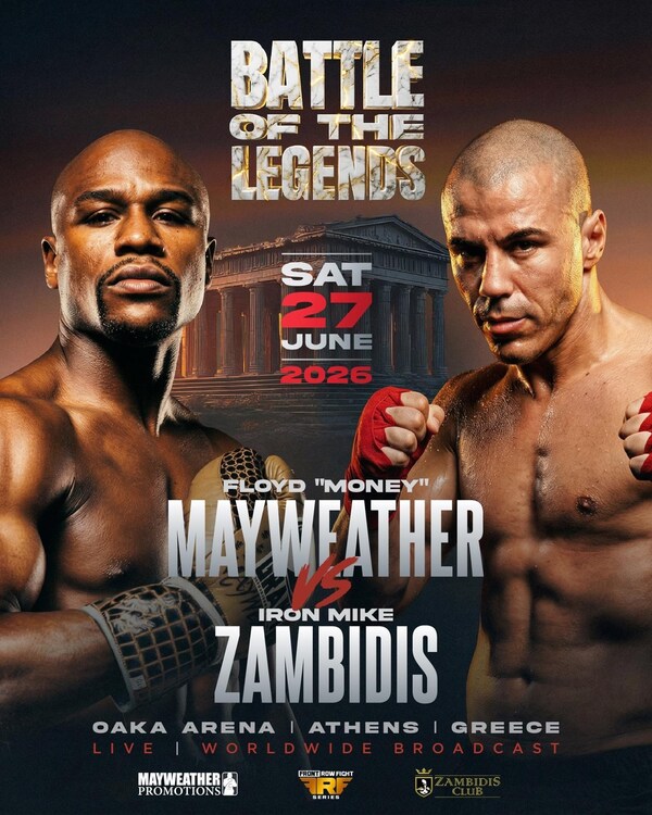 Floyd Mayweather、アテネで開催される「BATTLE of the LEGENDS」でギリシャの英雄"Iron" Mike Zambidisと対戦。