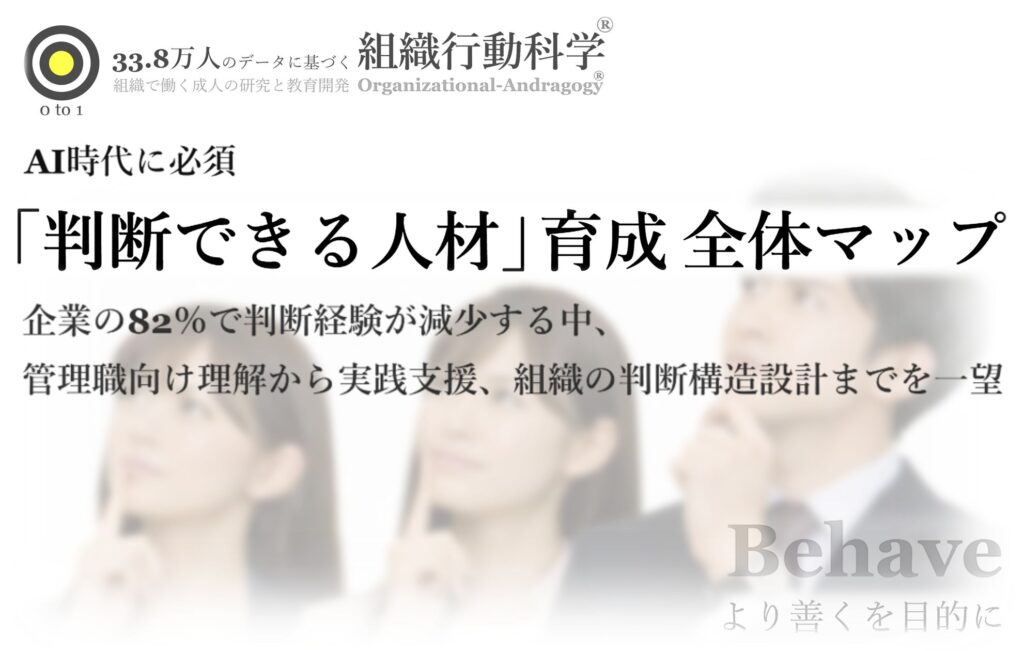 AI時代の「判断できる人材」育成全体マップを公開（組織行動科学®）