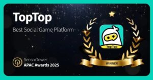 TopTop、「Sensor Tower APAC Awards 2025」にて「Best Social Game Platform」を受賞