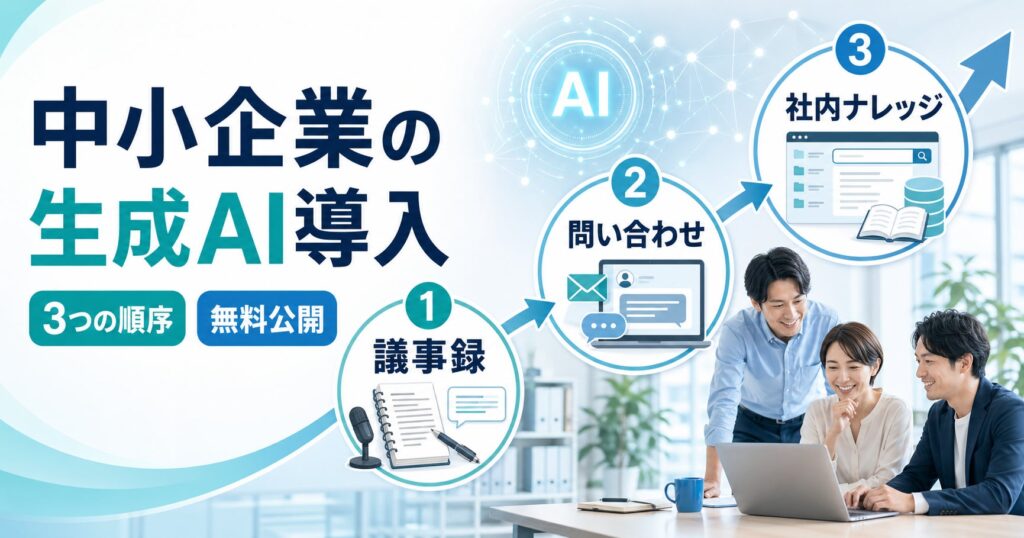 中小企業の生成AI導入を順序設計で成功に導く支援資料を無料公開