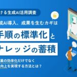 【企業における生成AI活用調査】全社的な生成AI導入、成果を生むカギは「業務手順の標準化」と「社内ナレッジの蓄積」