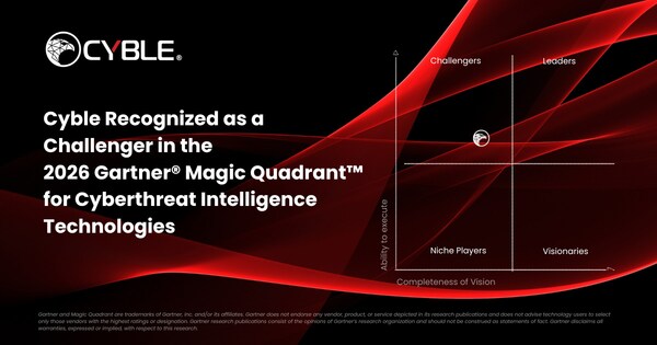 Cyble、2026年Gartner® Magic Quadrant™のサイバー脅威インテリジェンス・テクノロジー部門でチャレンジャーに選出