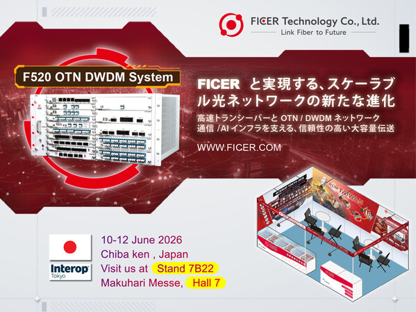 光ファイバートランシーバーとOTN DWDMでAIと通信ネットワークを進化させるFICERがInterop Tokyo 2026に出展