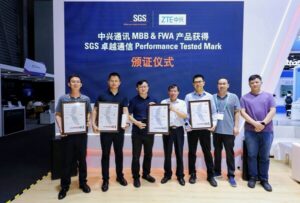 SGS为中兴通讯MBB & FWA颁发SGS Performance Tested Mark，以数字信任共启AI连接新时代