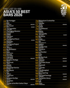 ASIA'S 50 BEST BARS、2026年の拡張版51-100位リストを発表