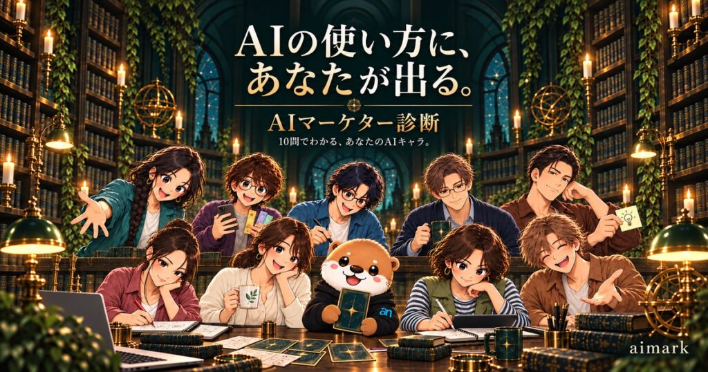AIの使い方に、あなたが出る。「AIマーケター診断」を無料公開。AI×マーケティングコミュニティ「aimark」が提供