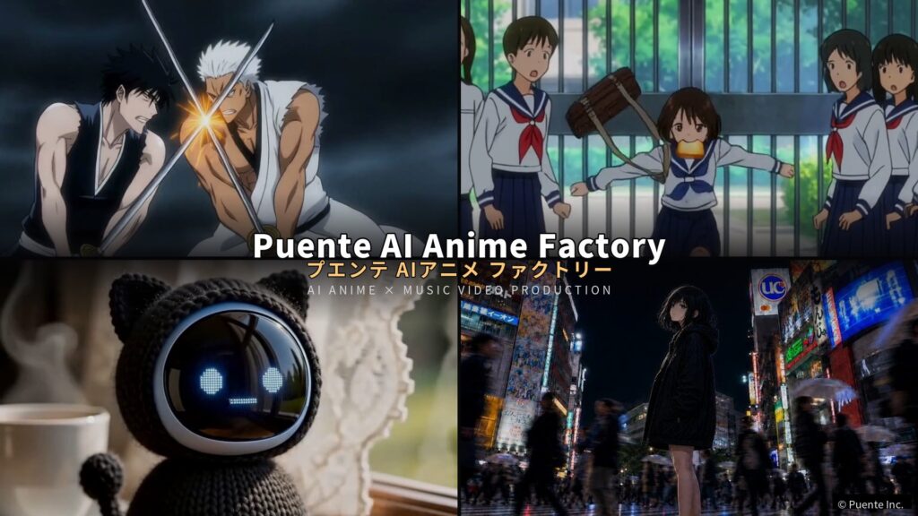 生成AIで、アニメ制作を効率化。プエンテ「AI Anime Factory」、企画から映像化まで最短1週間・従来コストの1/3〜1/2以下で提供開始