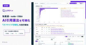 「LLMOチェキ」、AIが引用する知恵袋・note・X等での露出を可視化する「オフサイト可視性」を提供開始