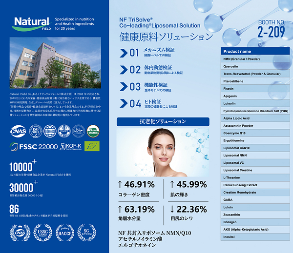 Natural Field、Hi Japan 2026でリポソーム送達技術と健康的な加齢に向けた栄養ソリューションを展示