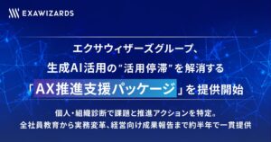 エクサウィザーズグループ、生成AI活用の”活用停滞”を解消する「AX推進支援パッケージ」を提供開始