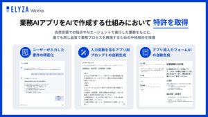 ELYZA Works、業務AIアプリをAIで作成する仕組みにおいて特許を取得