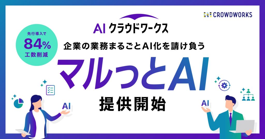 AIクラウドワークス、「マルっとAI」を提供開始企業の業務まるごとAI化を請け負う ～先行導入で工数84%削減・人数換算2.3名分の余力を創出～