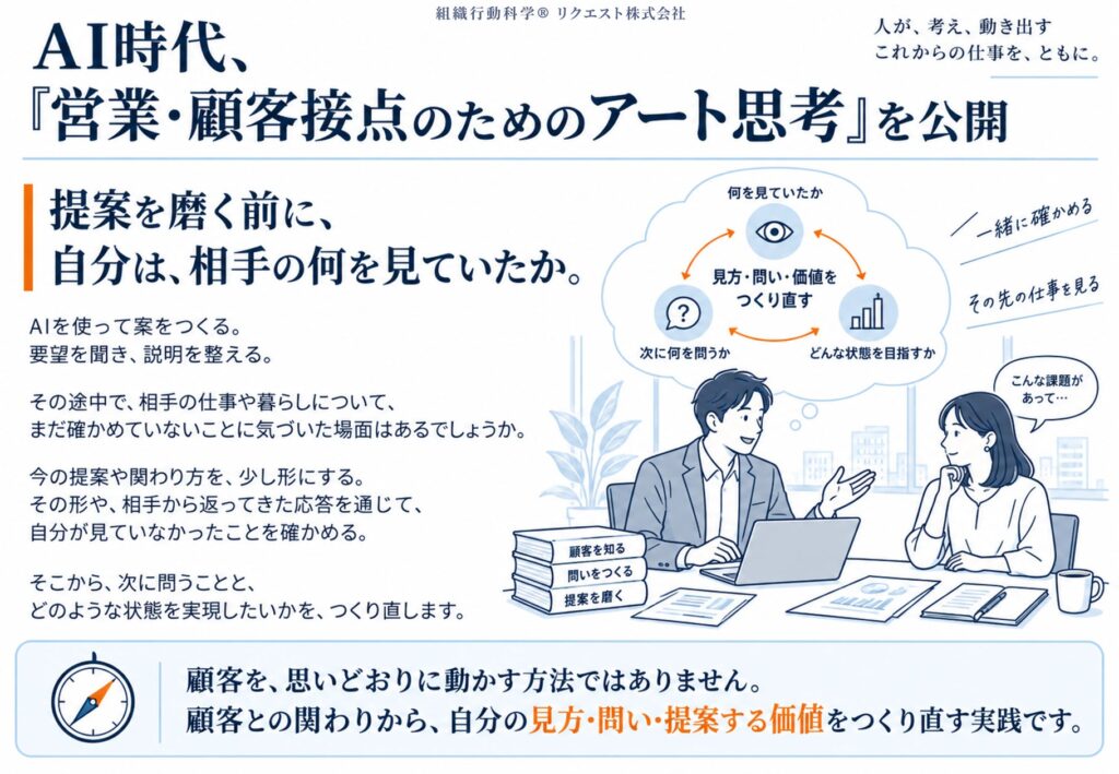 AI時代、「営業・顧客接点のためのアート思考」を公開 ― 提案を磨く前に、自分は相手の何を見ていたか