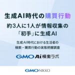 生成AI時代の購買行動【GMO NIKKO調査】　商品・サービス検討時、約3人に1人が情報収集の「初手」に生成AI