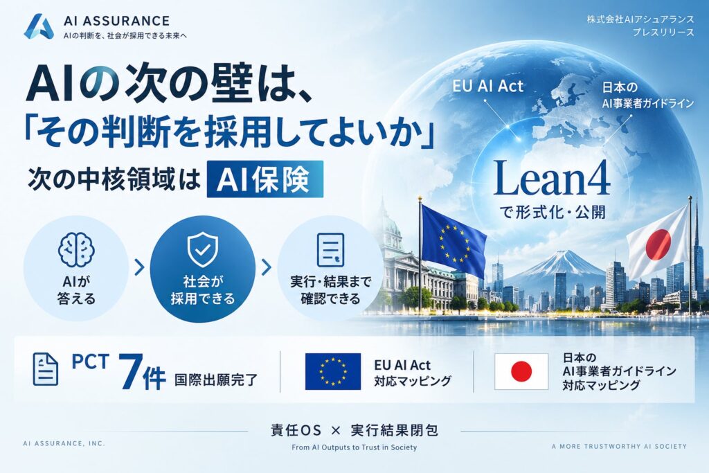 AIの次の壁は「その判断を採用してよいか」――責任OSを中核とする技術群、PCT国際出願7件完了